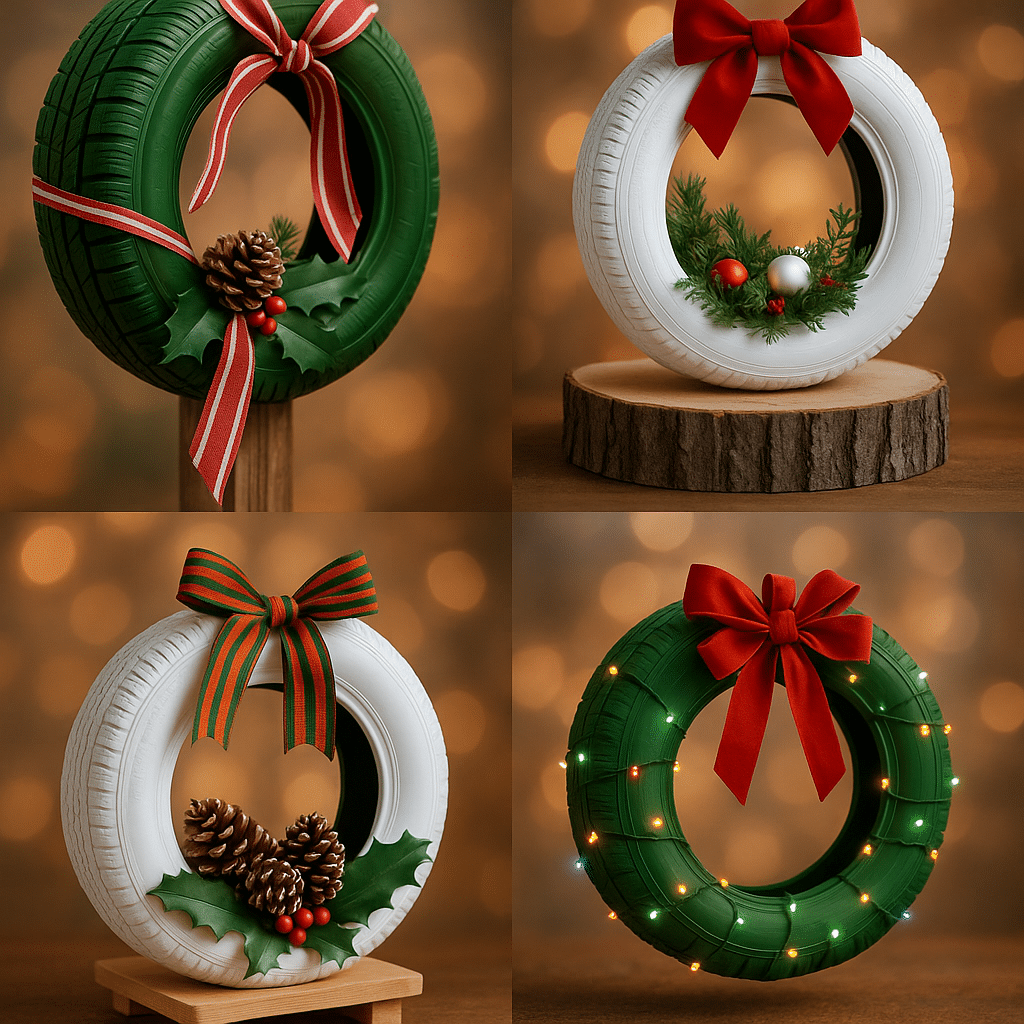 ideas for decorating tires for christmas 2