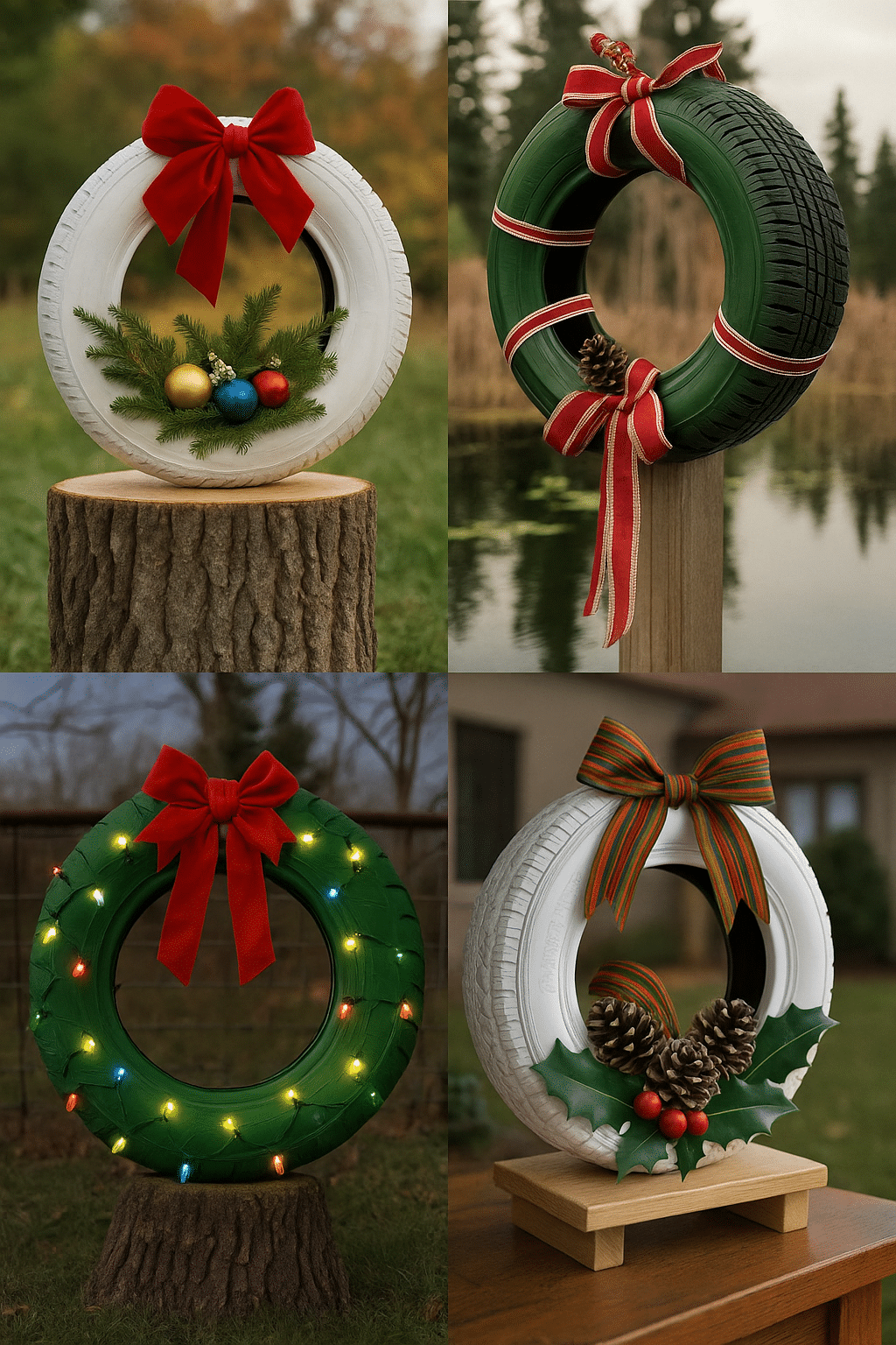ideas for decorating tires for christmas 5