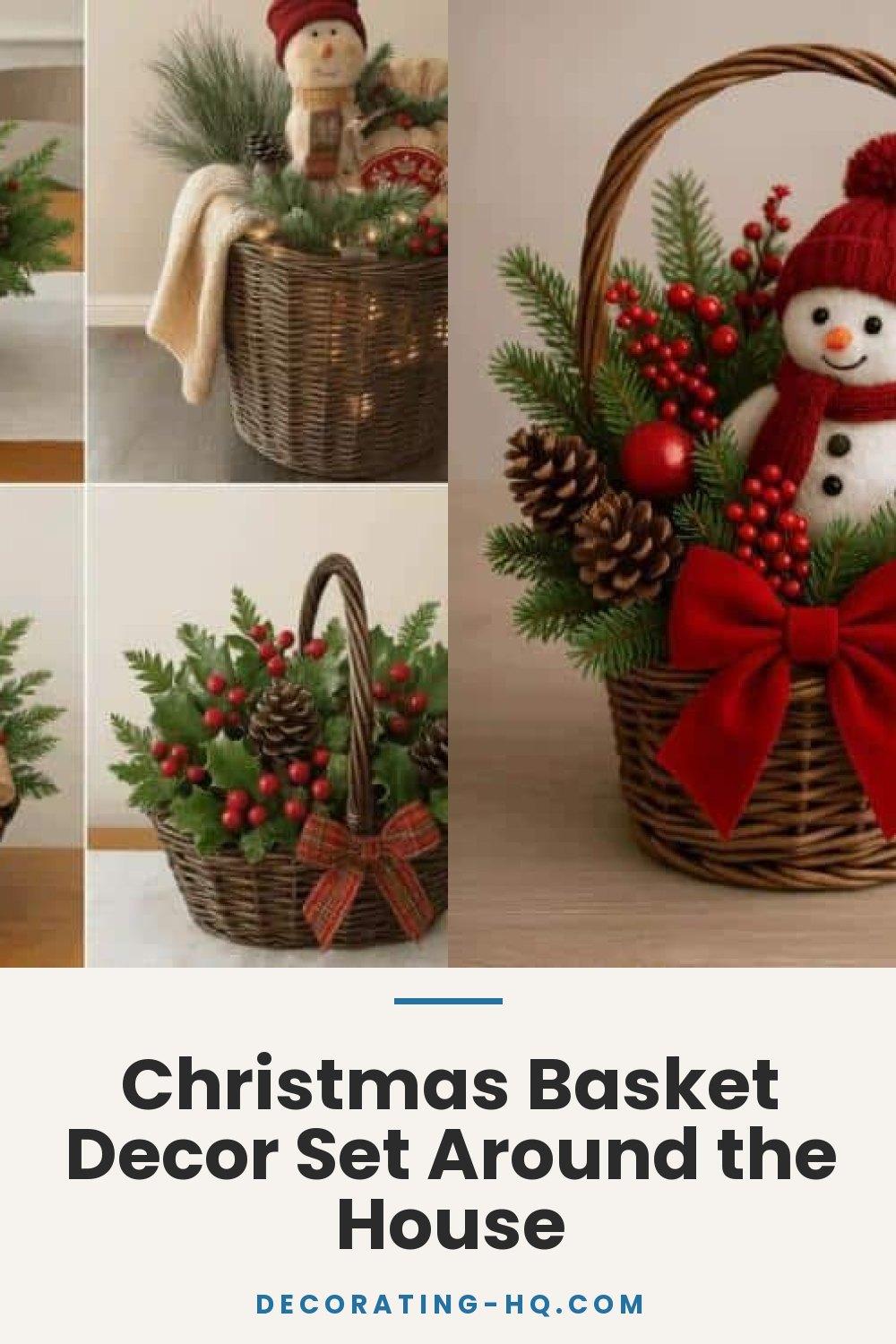 Christmas Basket Decor Set Around the House