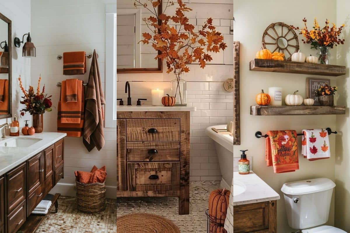 ideas for decorating your bathroom for fall 10