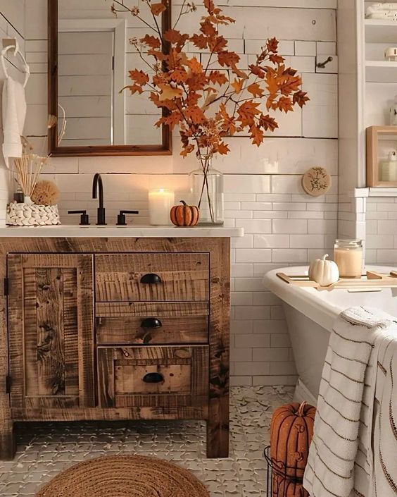 ideas for decorating your bathroom for fall 2