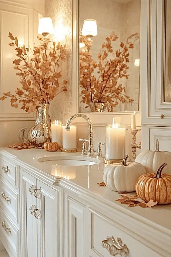 ideas for decorating your bathroom for fall 3