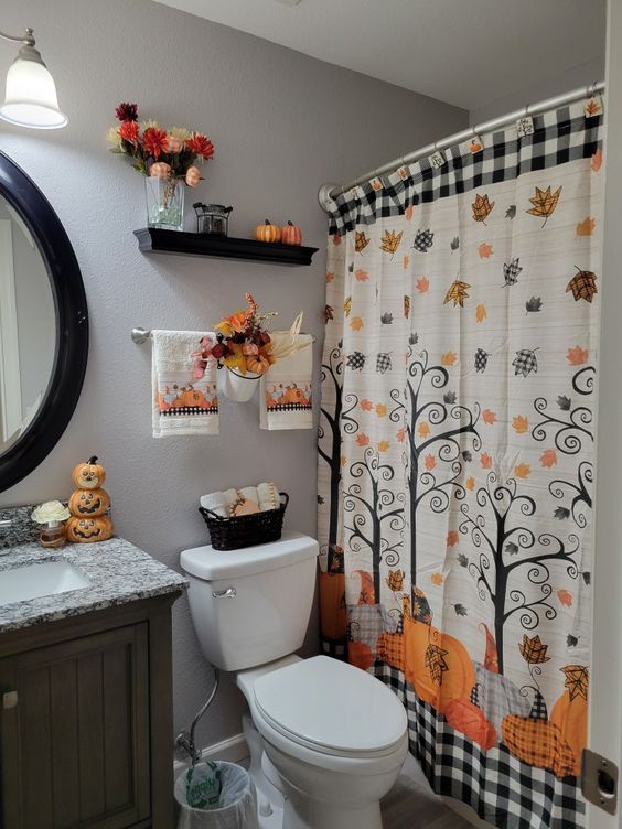 ideas for decorating your bathroom for fall 5