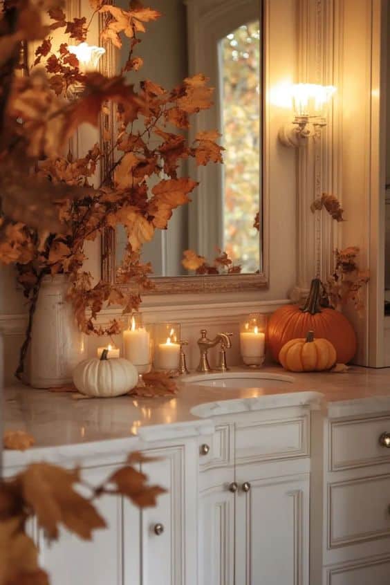 ideas for decorating your bathroom for fall 6