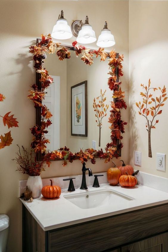 ideas for decorating your bathroom for fall 8