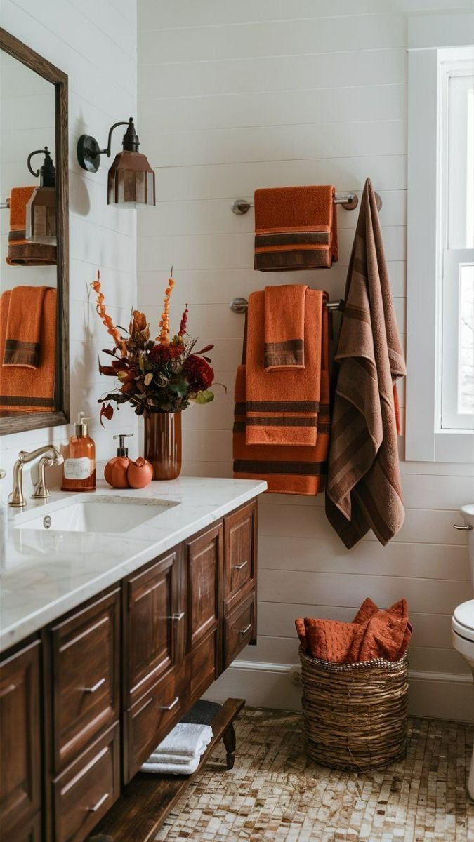 ideas for decorating your bathroom for fall 9