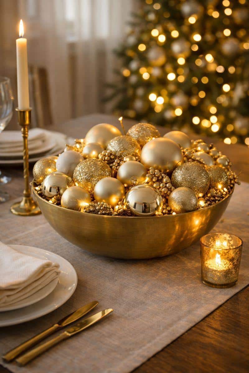 ideas for golden christmas arrangements 1
