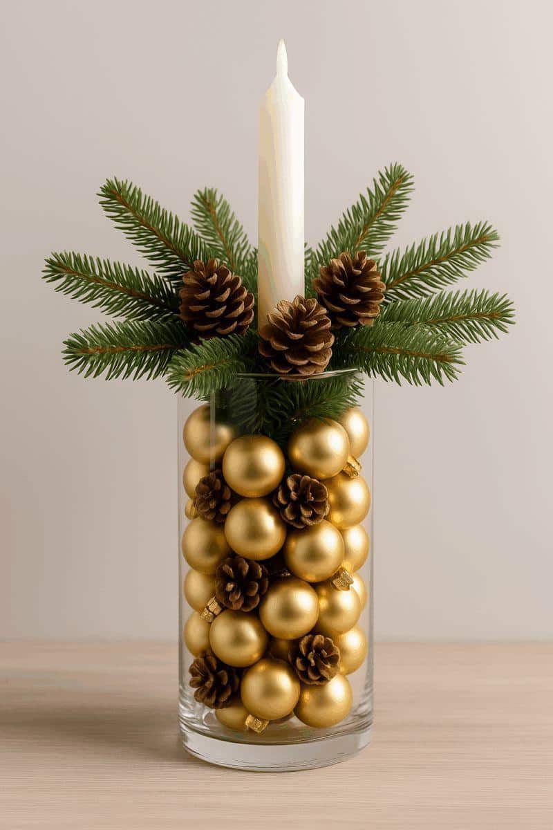 ideas for golden christmas arrangements 1