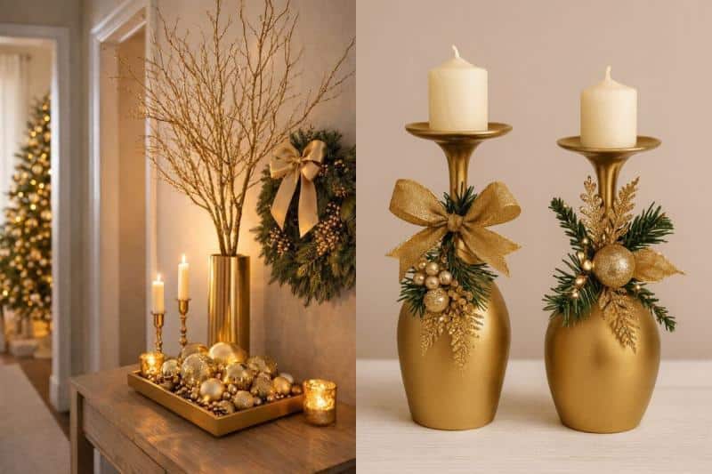 Ideas for Golden Christmas Arrangements: Elegant, Timeless & Luxurious Holiday Decor ideas for golden christmas arrangements 4