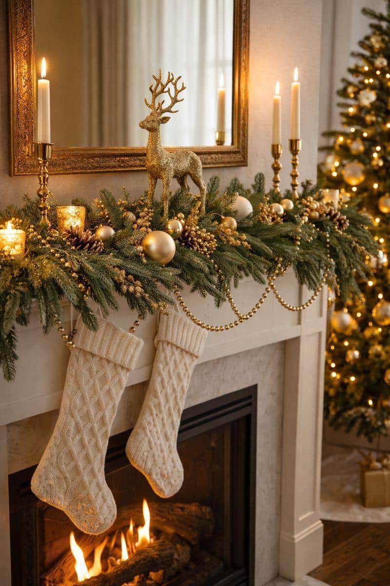ideas for golden christmas arrangements 5