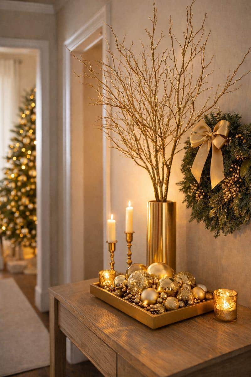 ideas for golden christmas arrangements 6