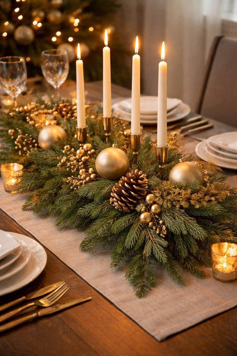 ideas for golden christmas arrangements