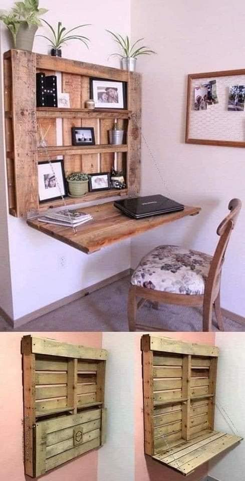 Ideas for hanging desks made from pallets