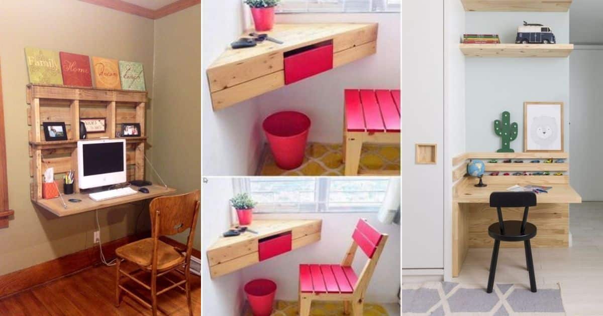 ideas for hanging desks made from pallets 12