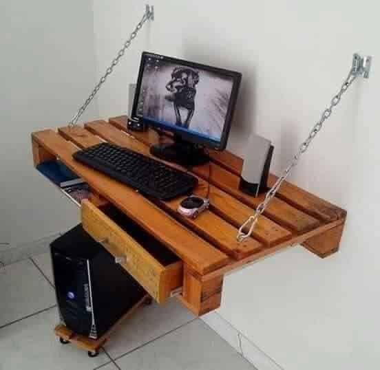 Ideas for hanging desks made from pallets