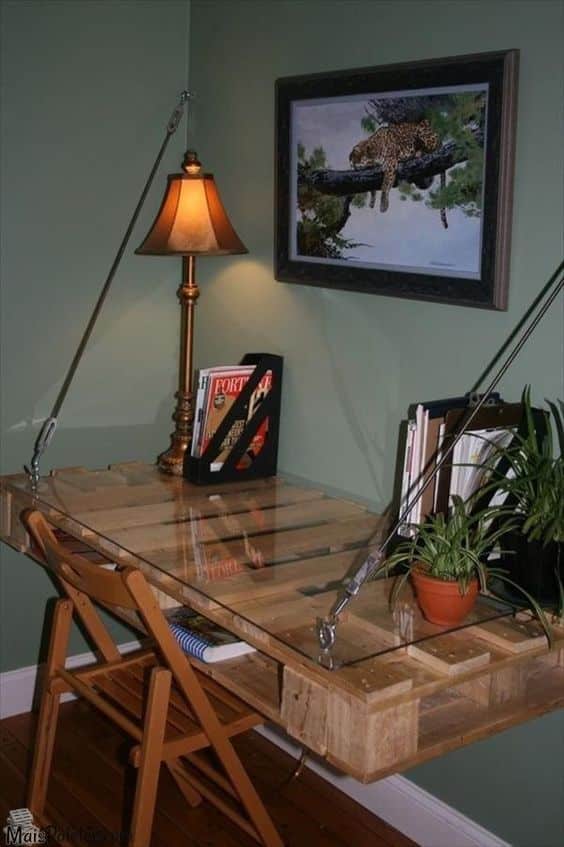 Ideas for hanging desks made from pallets