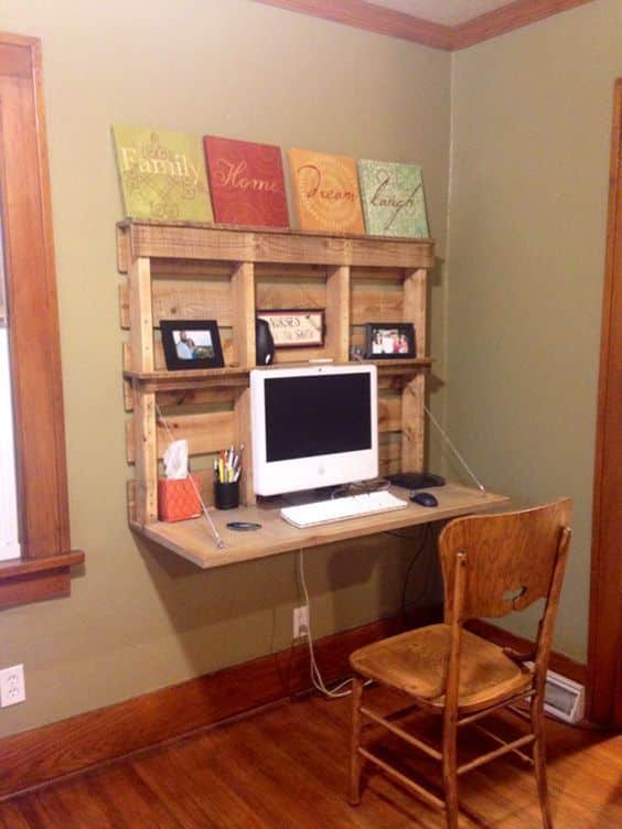 ideas for hanging desks made from pallets 4