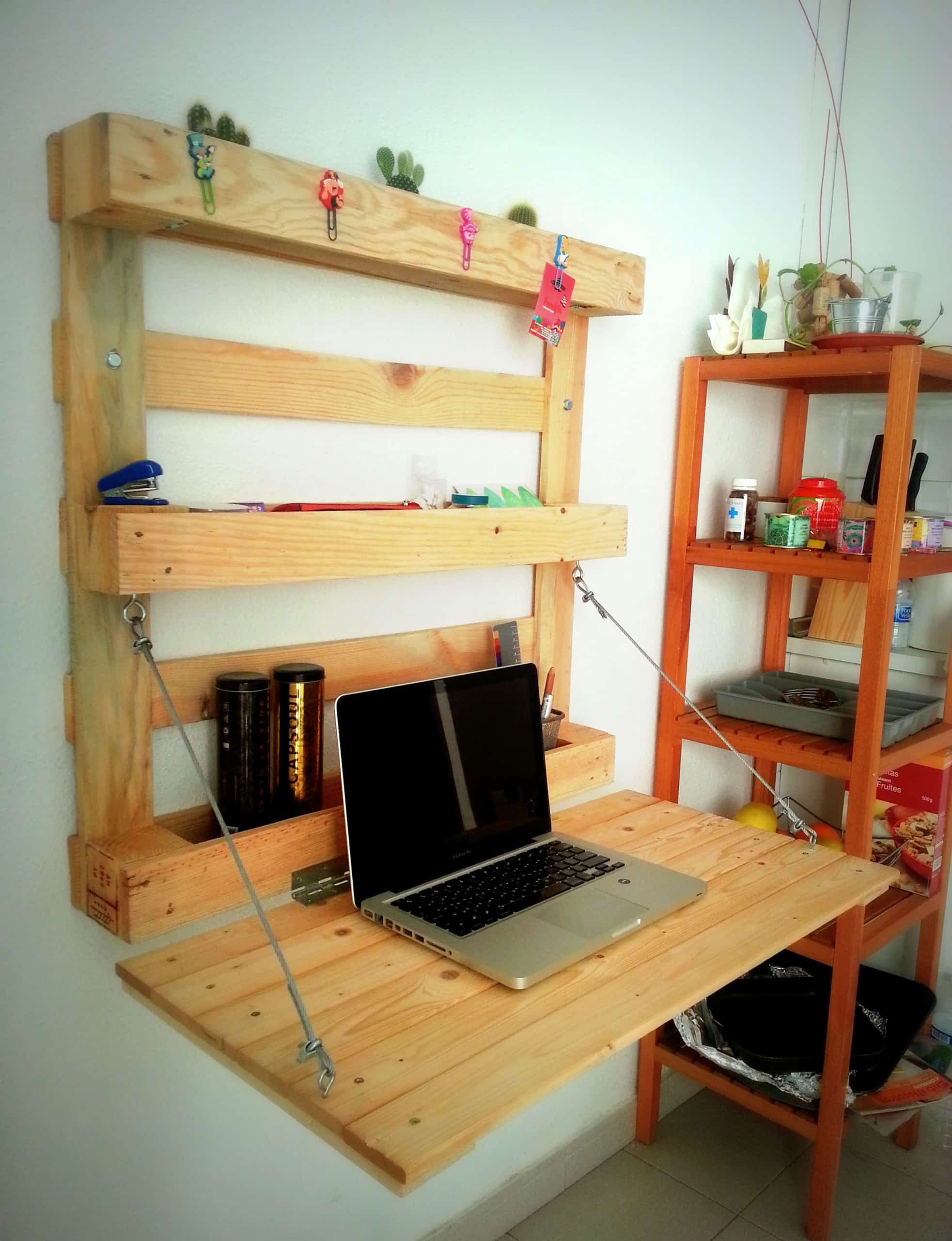 Ideas for hanging desks made from pallets