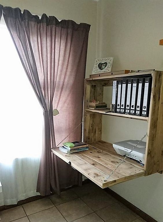 Ideas for hanging desks made from pallets