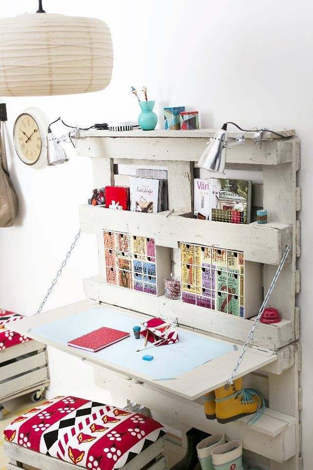 Ideas for hanging desks made from pallets