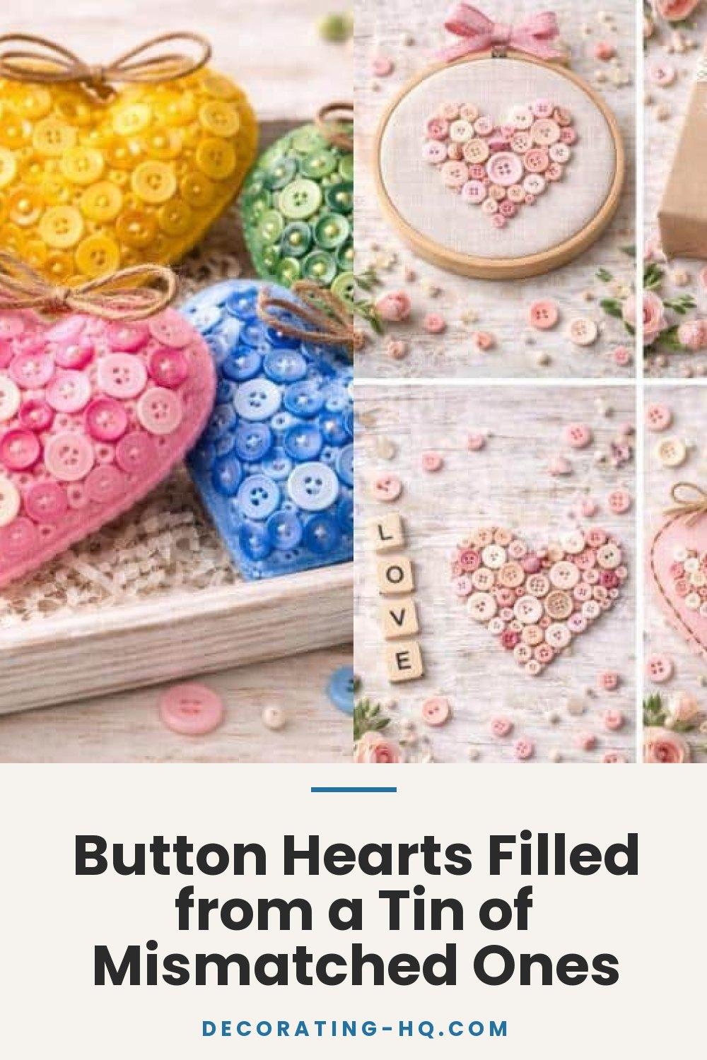 Button Hearts Filled from a Tin of Mismatched Ones