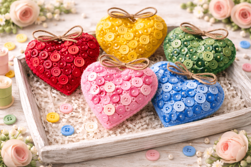 ideas for hearts made with buttons 2