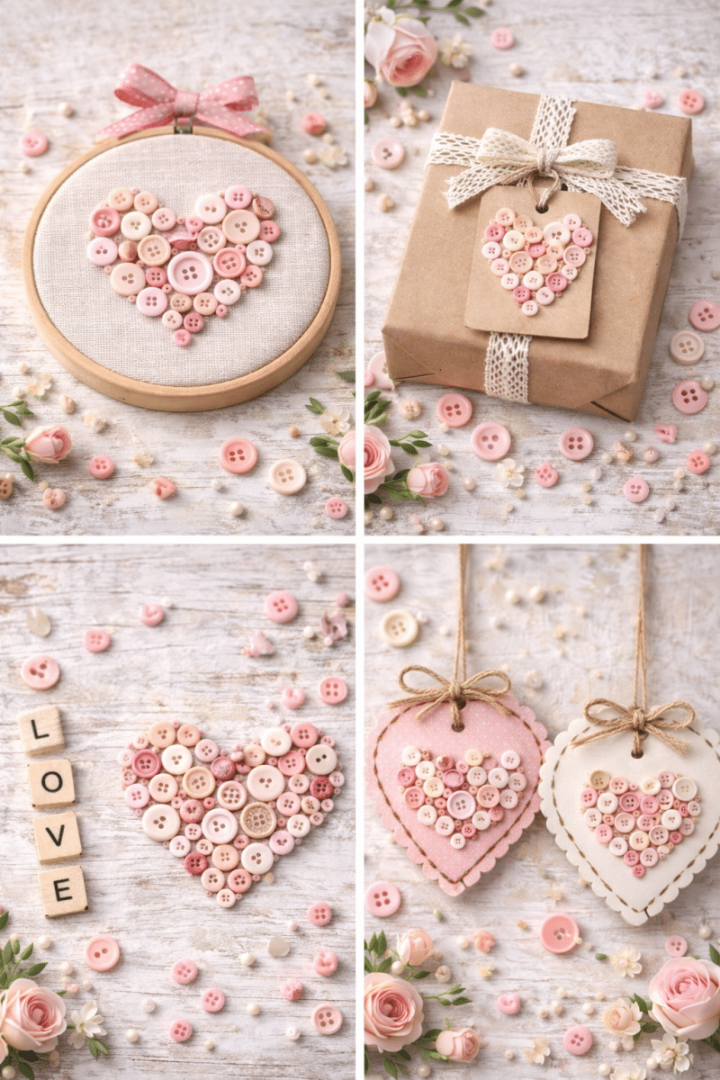 ideas for hearts made with buttons 3