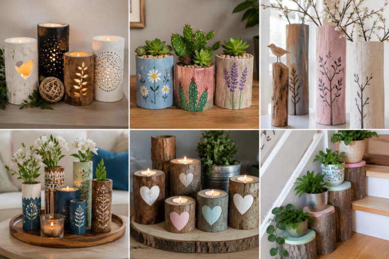 Ideas for Painting Wooden Logs and Using Them as Decoration Ideas for Painting Wooden Logs and Using Them as Decoration ideas for painting wooden logs and using them as decoration 2