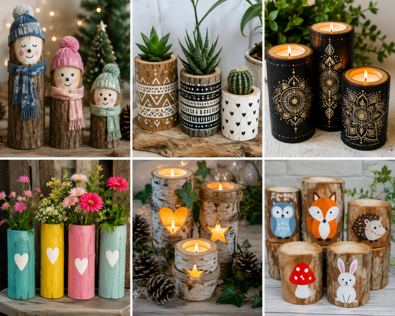 Ideas for Painting Wooden Logs and Using Them as Decoration Ideas for Painting Wooden Logs and Using Them as Decoration ideas for painting wooden logs and using them as decoration 4
