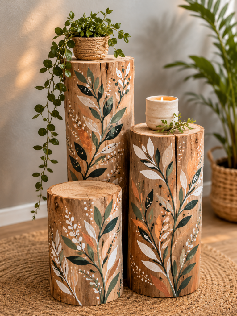 Ideas for Painting Wooden Logs and Using Them as Decoration Ideas for Painting Wooden Logs and Using Them as Decoration ideas for painting wooden logs and using them as decoration 5