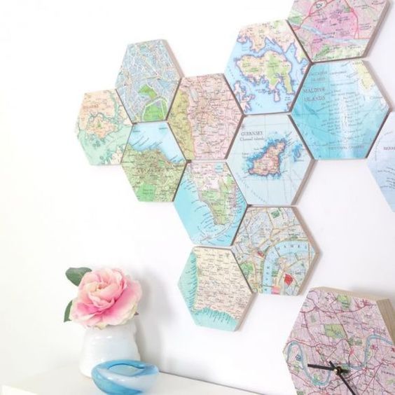 20+ Ideas for Using Maps in Decoration