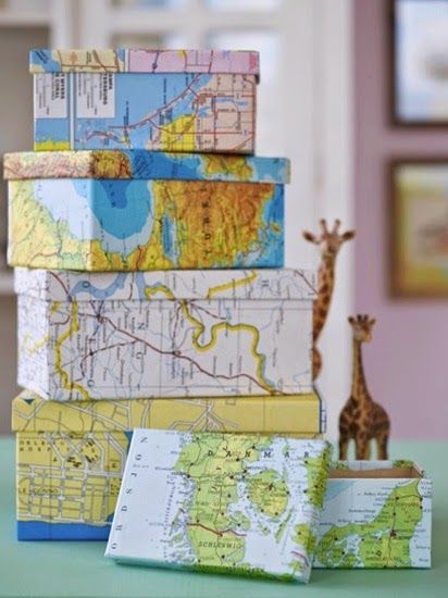 20+ Ideas for Using Maps in Decoration