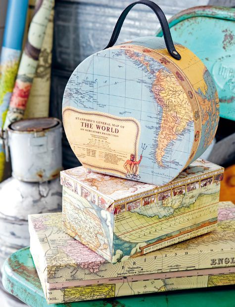 20+ Ideas for Using Maps in Decoration