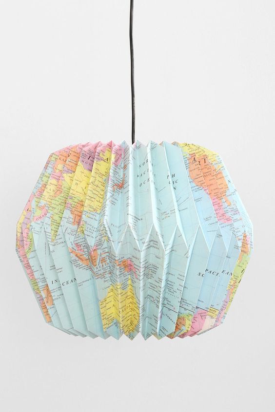 20+ Ideas for Using Maps in Decoration