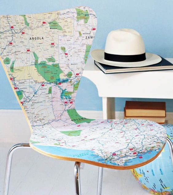 20+ Ideas for Using Maps in Decoration