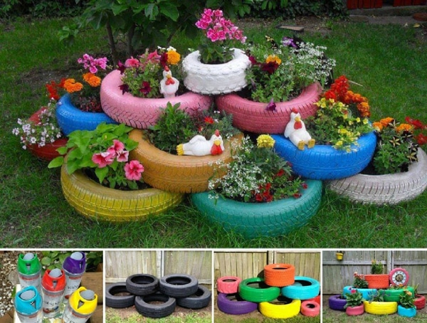 Inspiring ideas for using tires in the garden