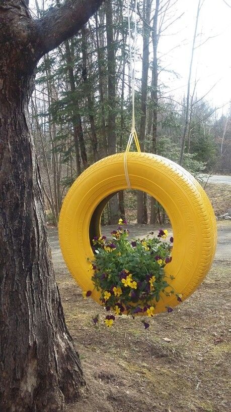 ideas for using tires in the garden 11