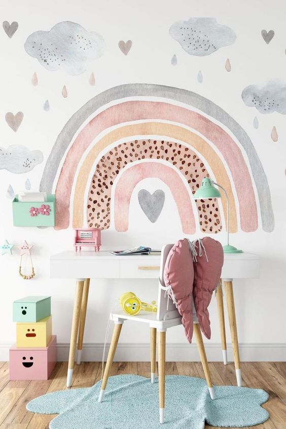 ideas for walls decorated with the rainbow 1