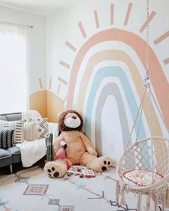 ideas for walls decorated with the rainbow 5