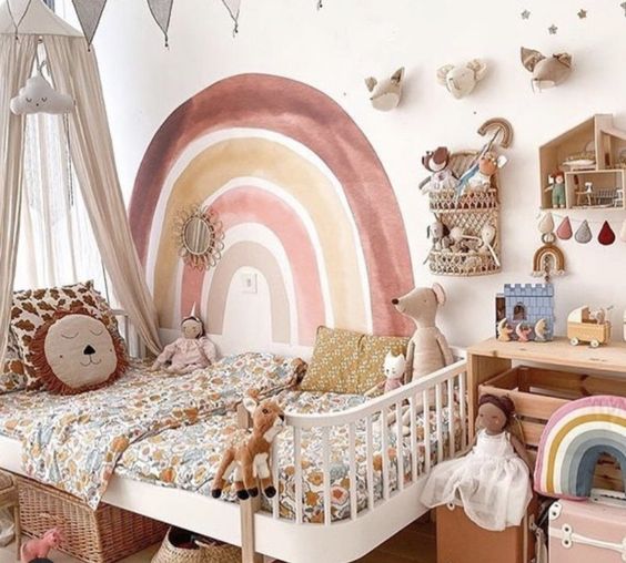 ideas for walls decorated with the rainbow 8