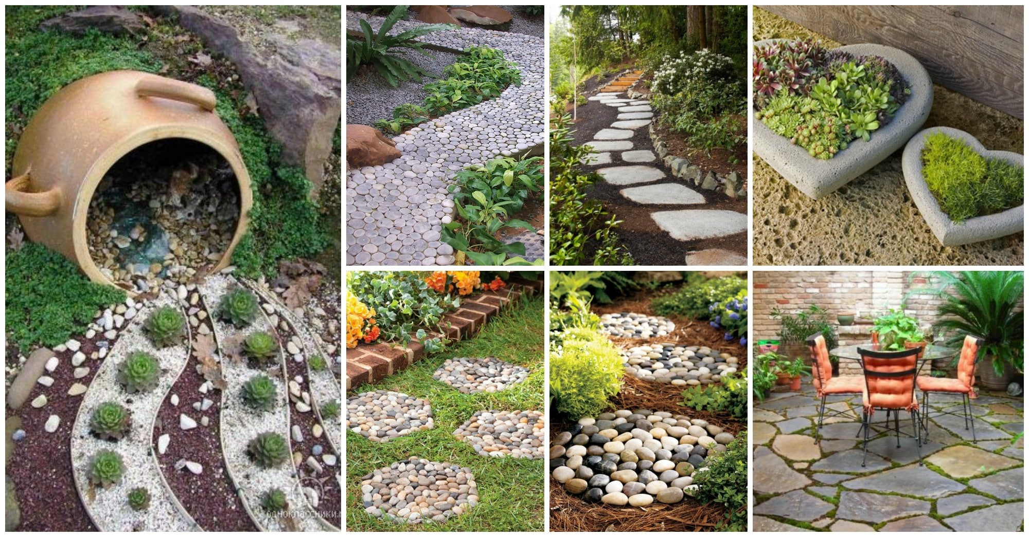 ideas garden decor with stones