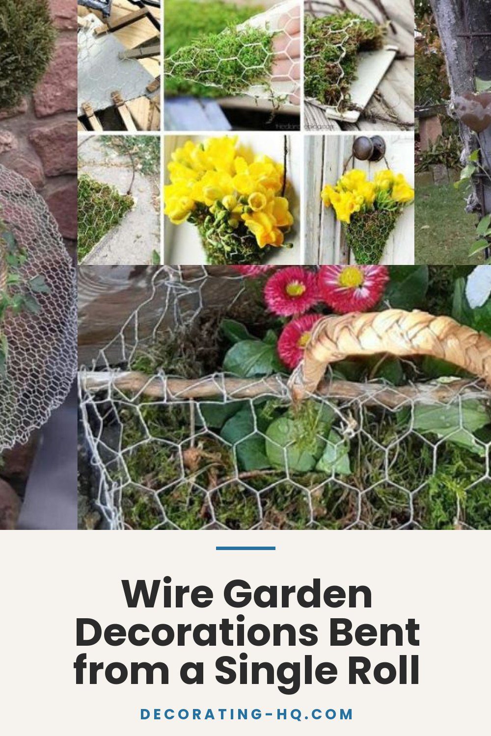 Wire Garden Decorations Bent from a Single Roll