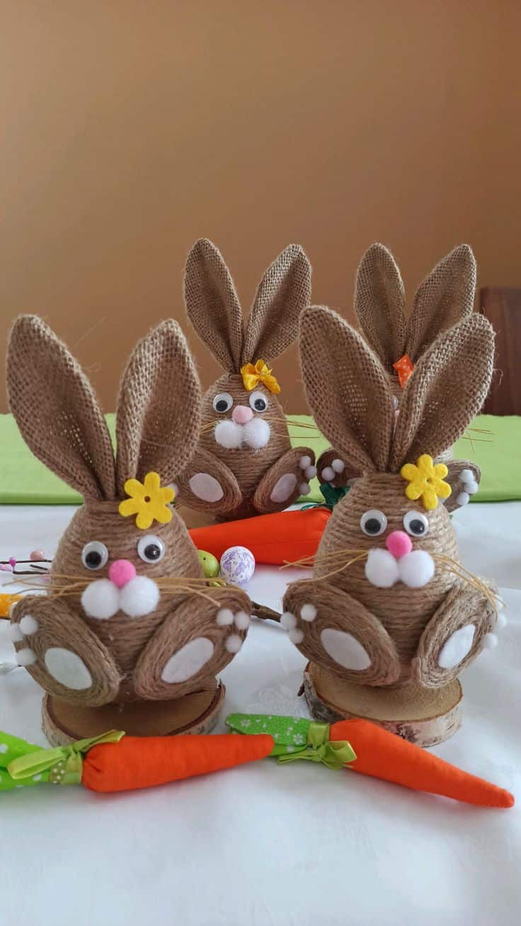 jute easter bunny ornaments