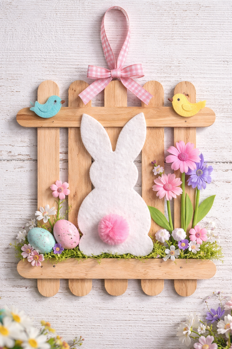 Handcrafted Little Houses with Popsicles for Easter: Springtime Magic little houses with popsicles for easter 5