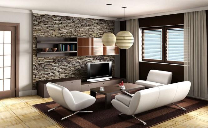 15+ Amazing Living Room Interiors With Stone Walls