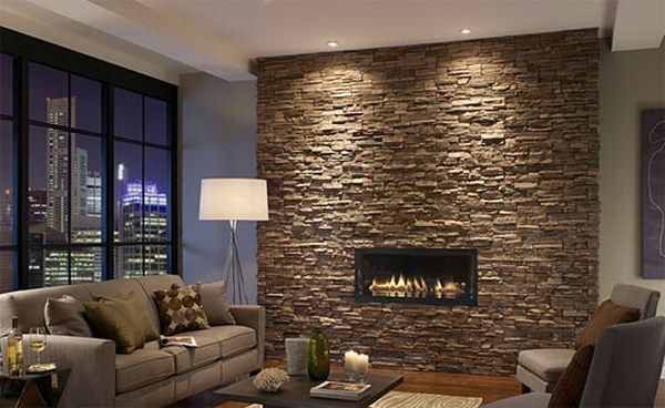 15+ Amazing Living Room Interiors With Stone Walls