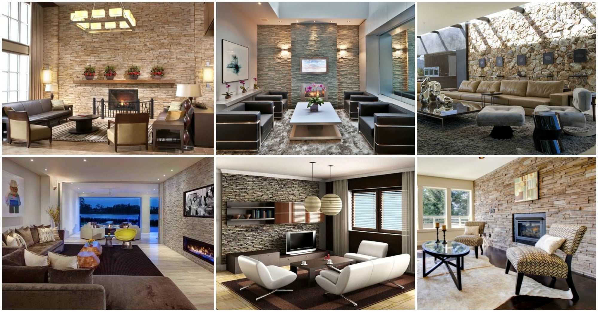 living room interiors with stone ideas