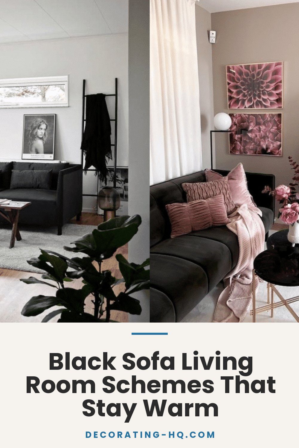Black Sofa Living Room Schemes That Stay Warm