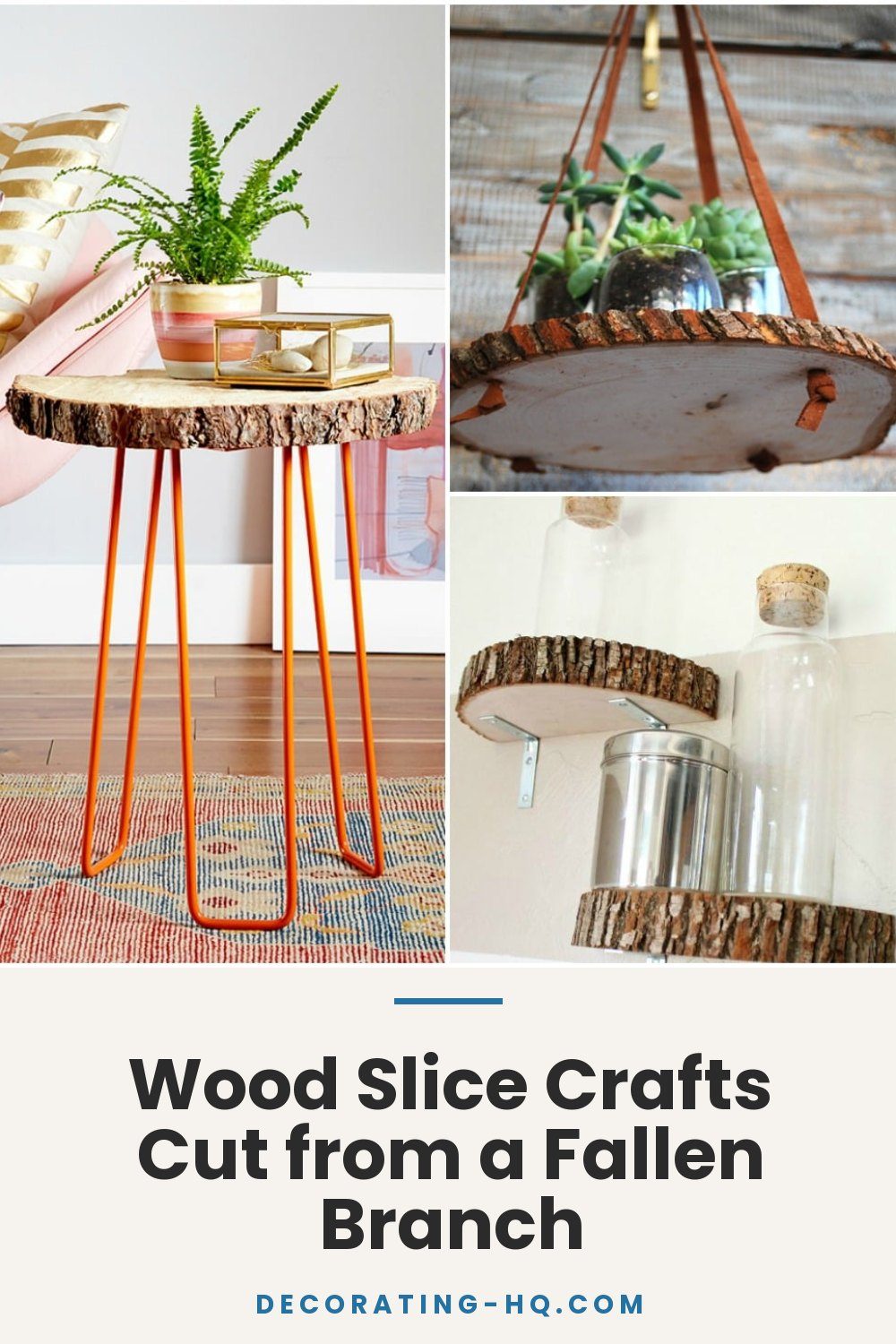 Wood Slice Crafts Cut from a Fallen Branch