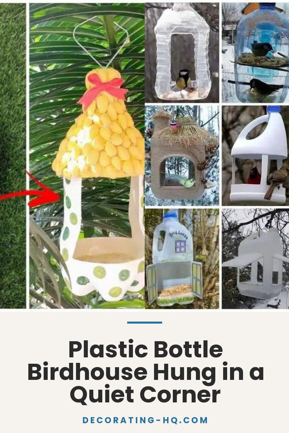 Plastic Bottle Birdhouse Hung in a Quiet Corner
